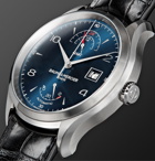 Baume & Mercier - Clifton Automatic Dual Time Power Reserve 43mm Stainless Steel and Alligator Watch, Ref. No. 10316 - Blue