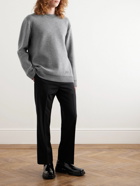 Valentino Garavani - VLogo Logo-Appliquéd Stretch-Knit Sweater - Gray