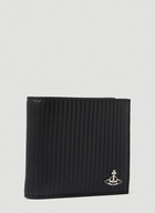 Ribbed Bi Fold Wallet in Black