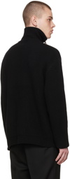 Solid Homme Black Half-Zip Sweater
