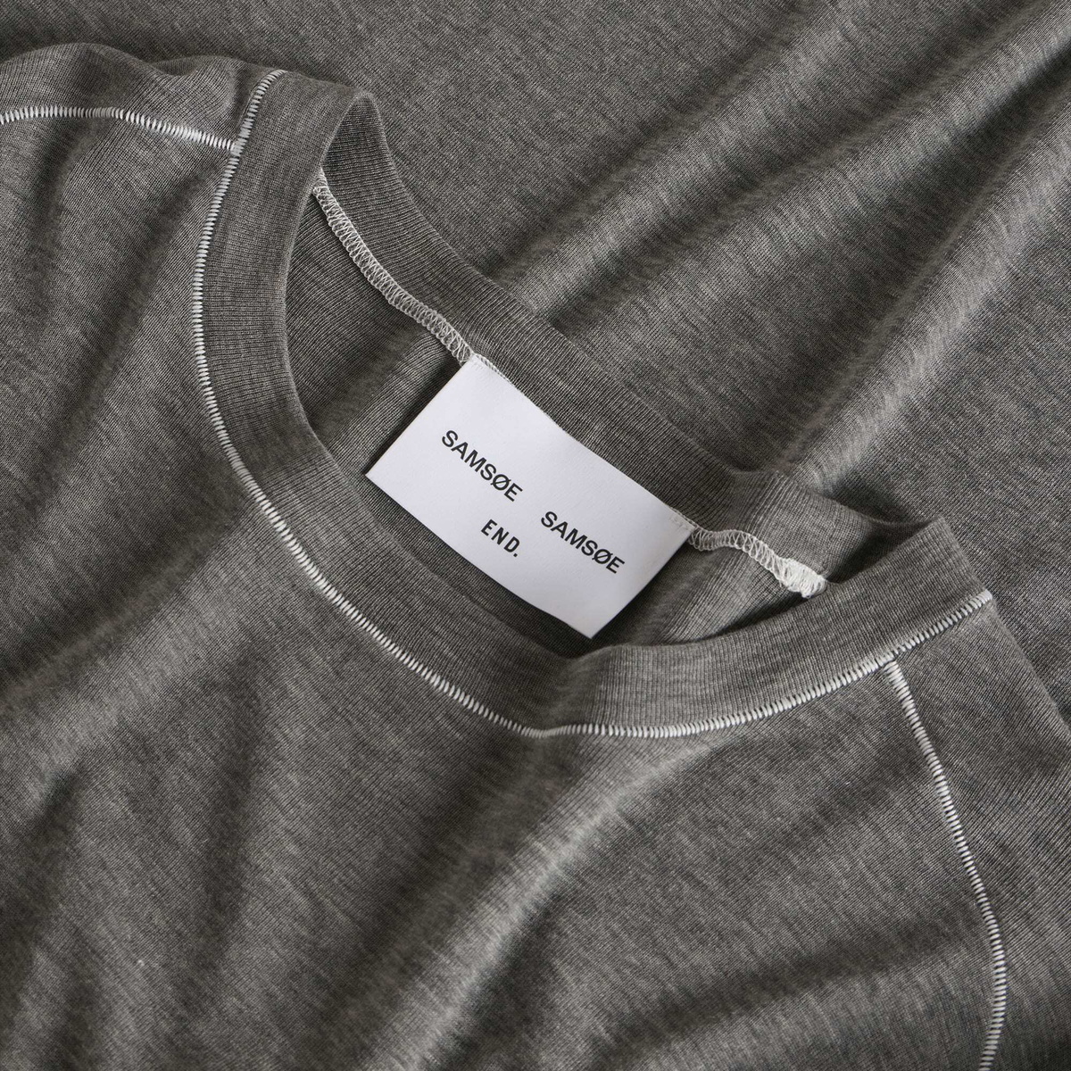 END. x Samsøe Samsøe Men's Sadango LS T-Shirt in Grey