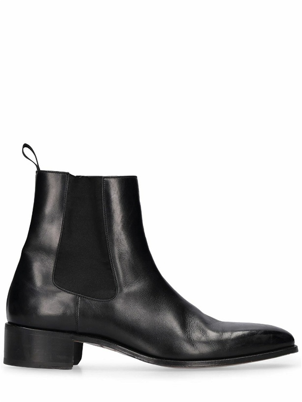 Photo: TOM FORD - 40mm Burnished Leather Ankle Boots