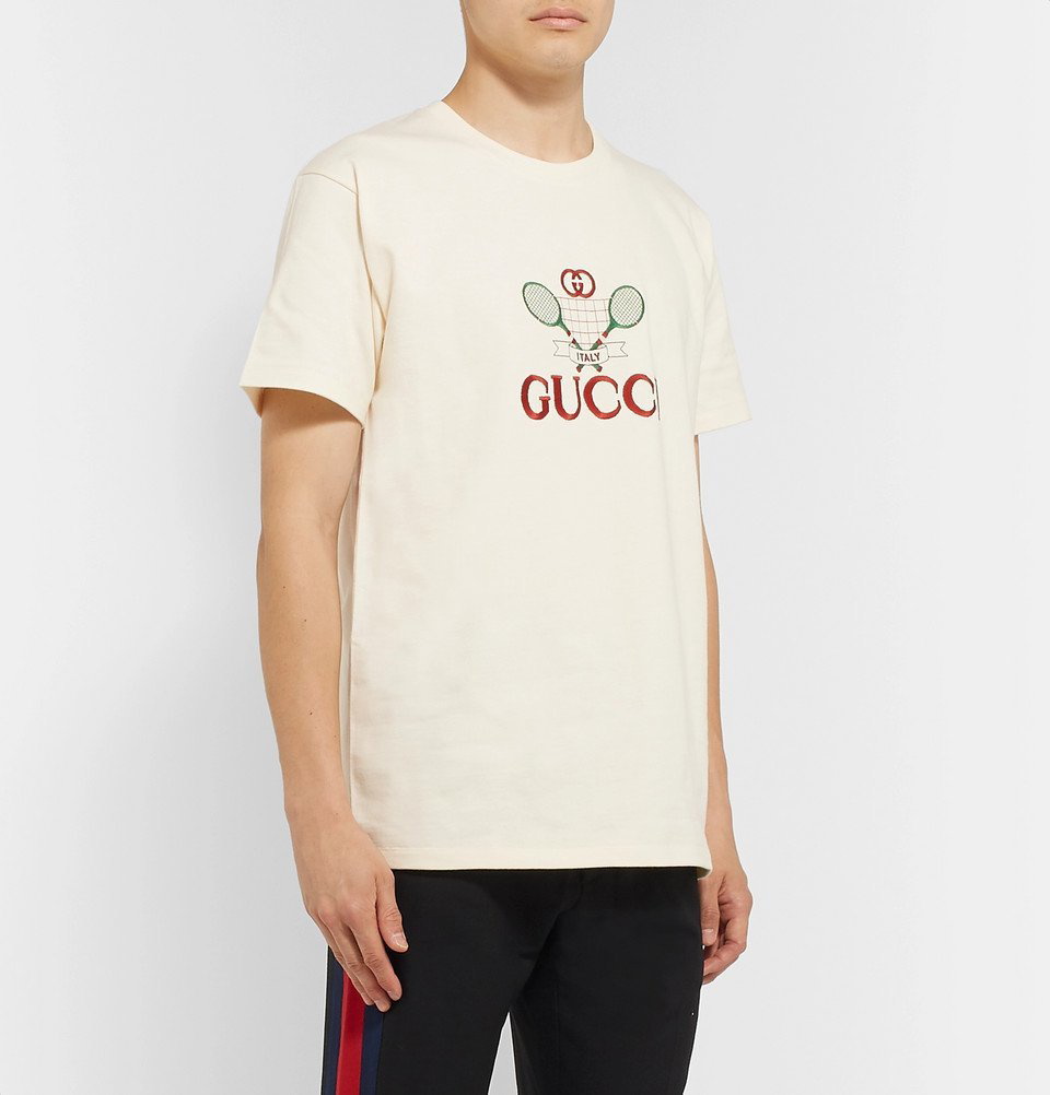 Gucci Men's Logo-Embroidered Cotton-Jersey T-Shirt