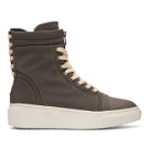 D by D Grey Double Lace High-Top Sneakers