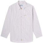Garbstore Men's Grande Zip Stripe Shirt in Purple