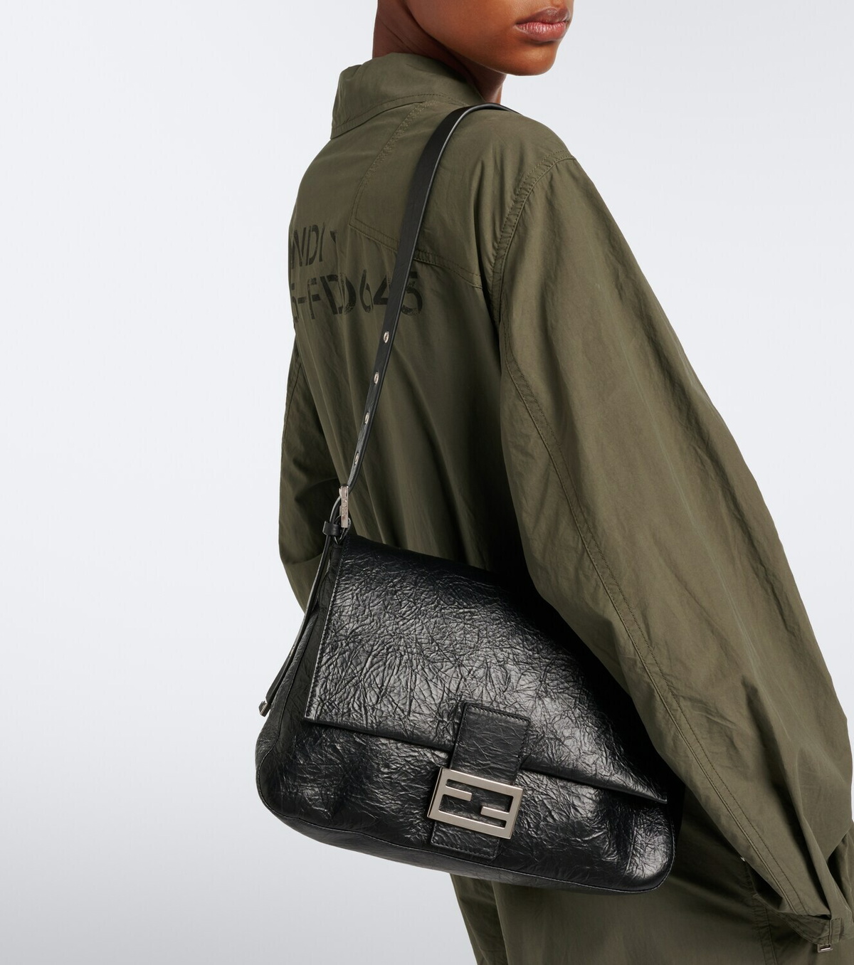 Fendi Baguette® Flap Medium leather shoulder bag