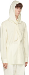 UNIFORME Off-White Oversized Cool Wool Hood Shirt