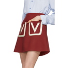 Valentino Red Double Pocket A-Line Miniskirt