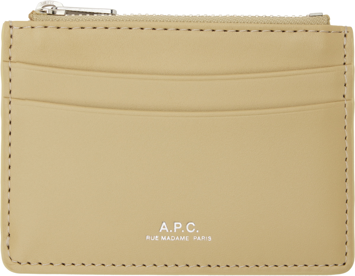 A.P.C. Beige Paris Card Holder