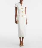 Oscar de la Renta Embellished belted tweed midi dress