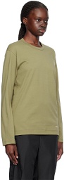 Comme des Garçons Shirt Khaki Printed Long Sleeve T-Shirt