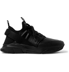 TOM FORD - Jago Leather and Neoprene Sneakers - Black