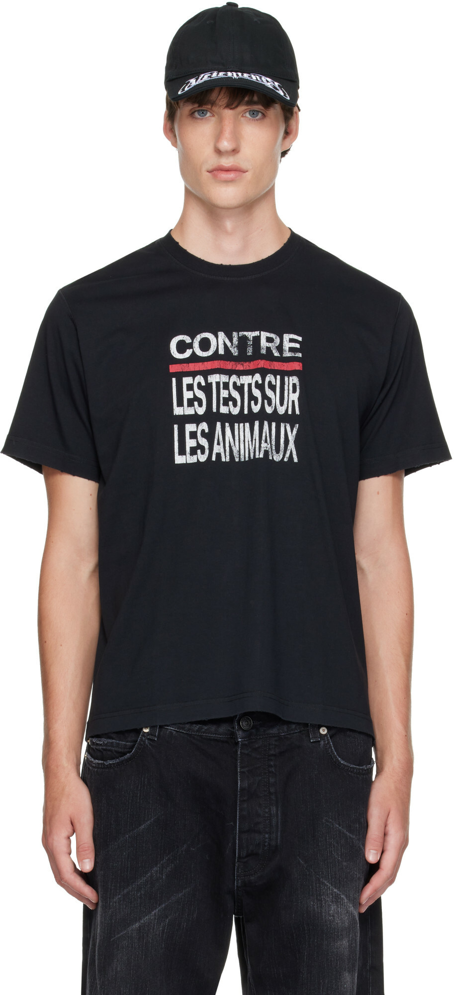 VETEMENTS Black 'Contre' T-shirt