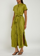 Forte_forte Crinkled Cotton-blend Midi Dress Mid Green