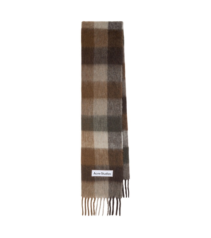 Photo: Acne Studios Checked fringed alpaca and wool-blend scarf