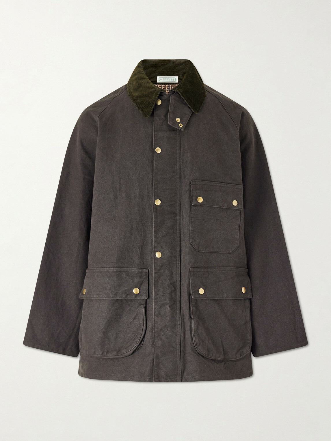A.PRESSE - Corduroy-Trimmed Cotton-Blend Jacket - Green