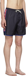 Gucci Navy Logo Stripe Swim Shorts