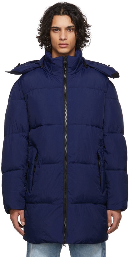 Photo: The Very Warm Navy Long Hooded Puffer Jacket