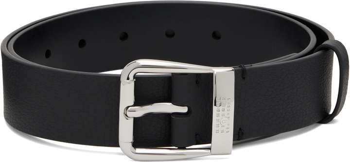 Photo: MM6 Maison Margiela Black Pin-Buckle Belt