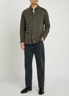 Emporio Armani Logo-intarsia Cotton Shirt Grey