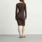 SKIMS Women's Smooth Layers Long Sleeve Midi Dress in Espresso