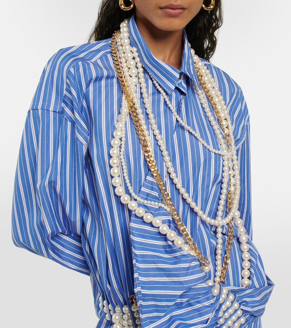 Junya Watanabe Embellished cotton poplin minidress