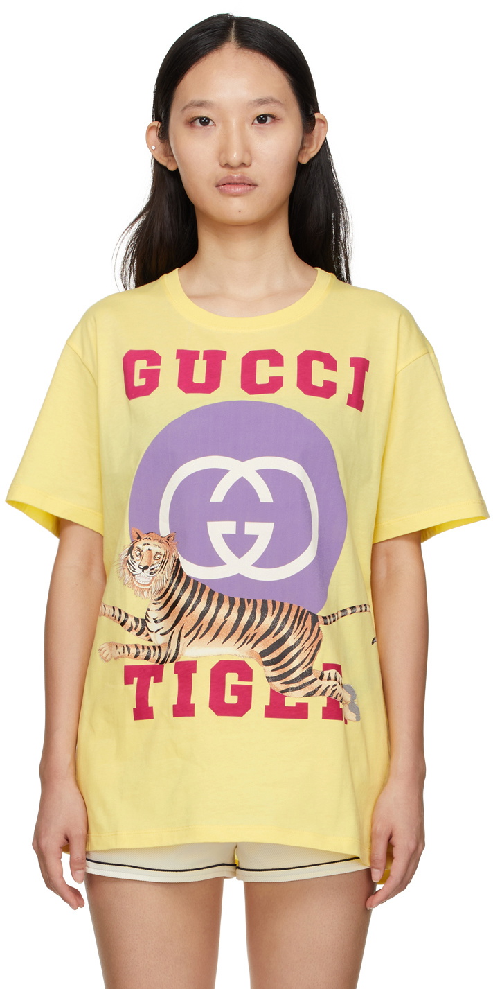 HOT Gucci Caro pattern yellow logo 3D T-Shirt • Kybershop