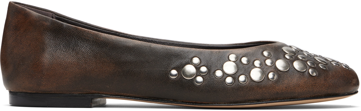 Gimaguas Brown Bailarina Studs Flats