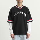 ICECREAM Men's College V Neck Sports Jersey in Black