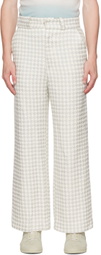 young n sang Gray Houndstooth Trousers