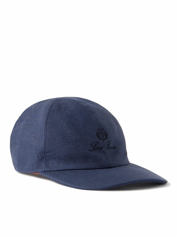 Photo: Loro Piana - Logo-Embroidered Linen Baseball Cap - Blue