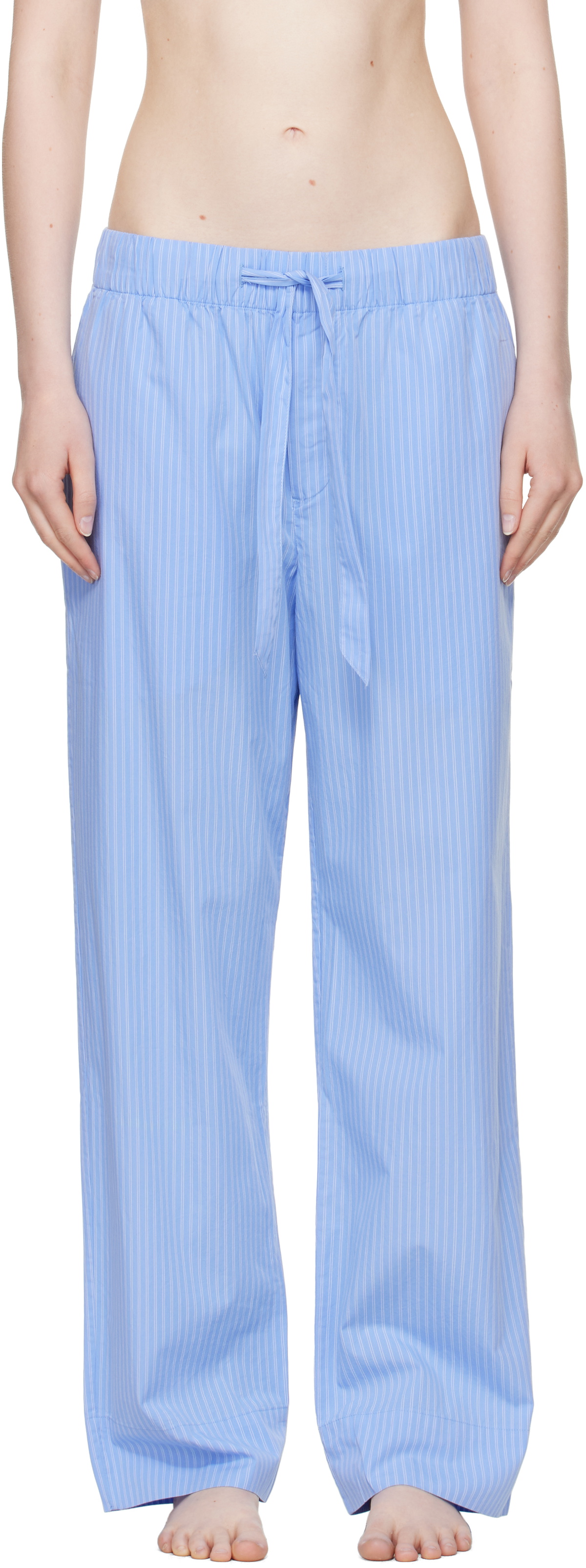 Tekla Blue Poplin Pyjama Pants