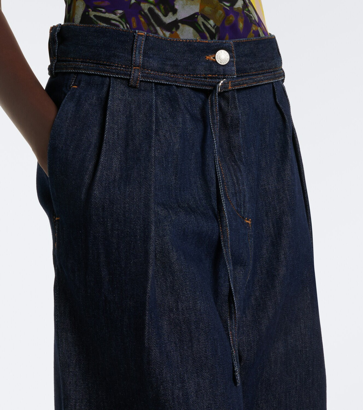 Dries Van Noten Belted denim shorts