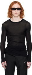 Rick Owens Black Raw Edge Long Sleeve T-Shirt