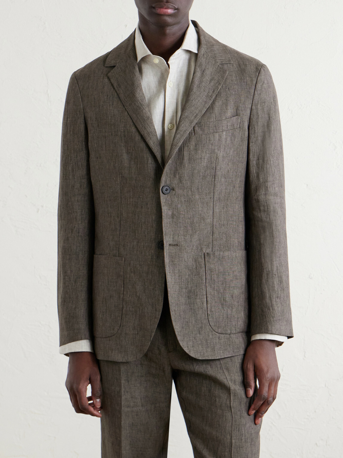 Sunspel - Linen Suit Jacket - Brown