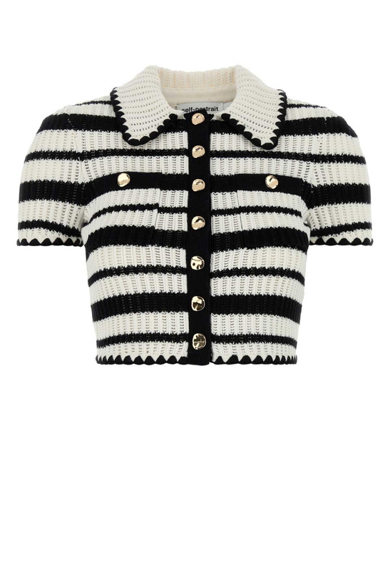 Photo: self-portrait Embroidered Cotton Blend Cardigan