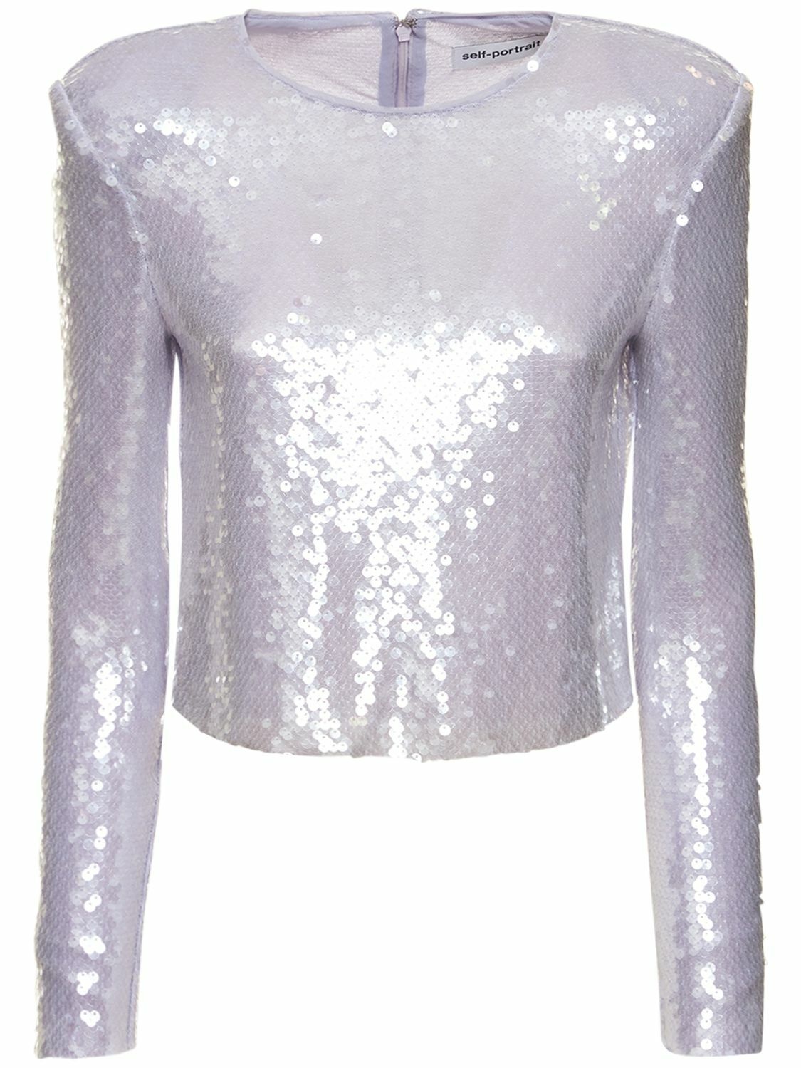 Photo: SELF-PORTRAIT - Sequined Long Sleeved Top