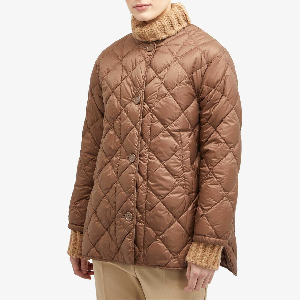 Max Mara Women's Csoft Quilted Jacket in Brown Max Mara