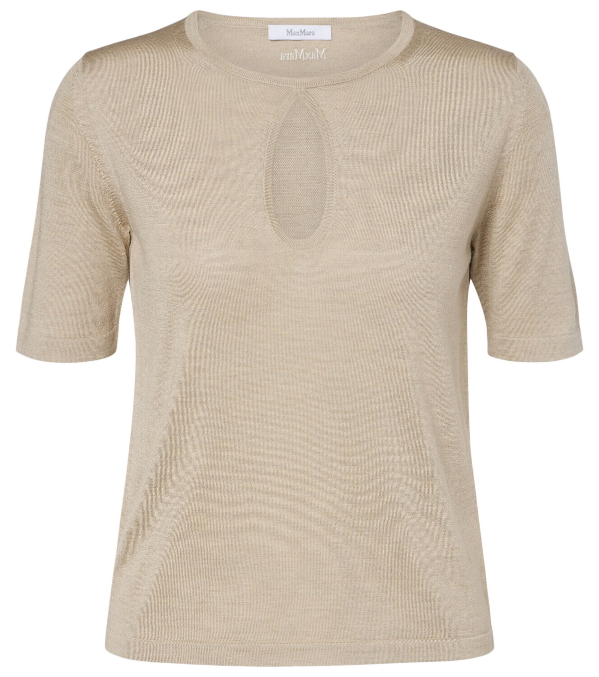 Max Mara Women's Striped T-shirt with Dog Print in Vanilla Max Mara