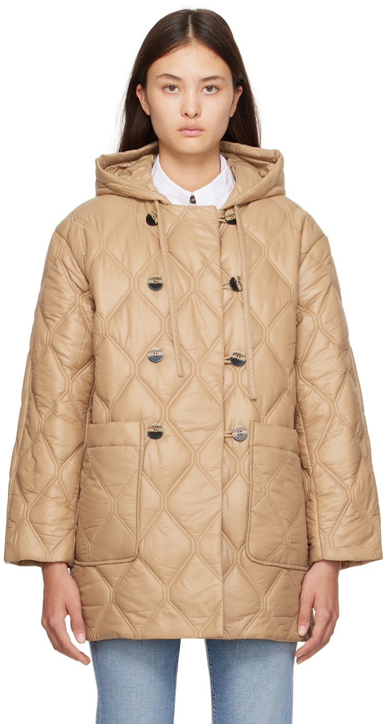 GANNI Beige Quilted Jacket GANNI