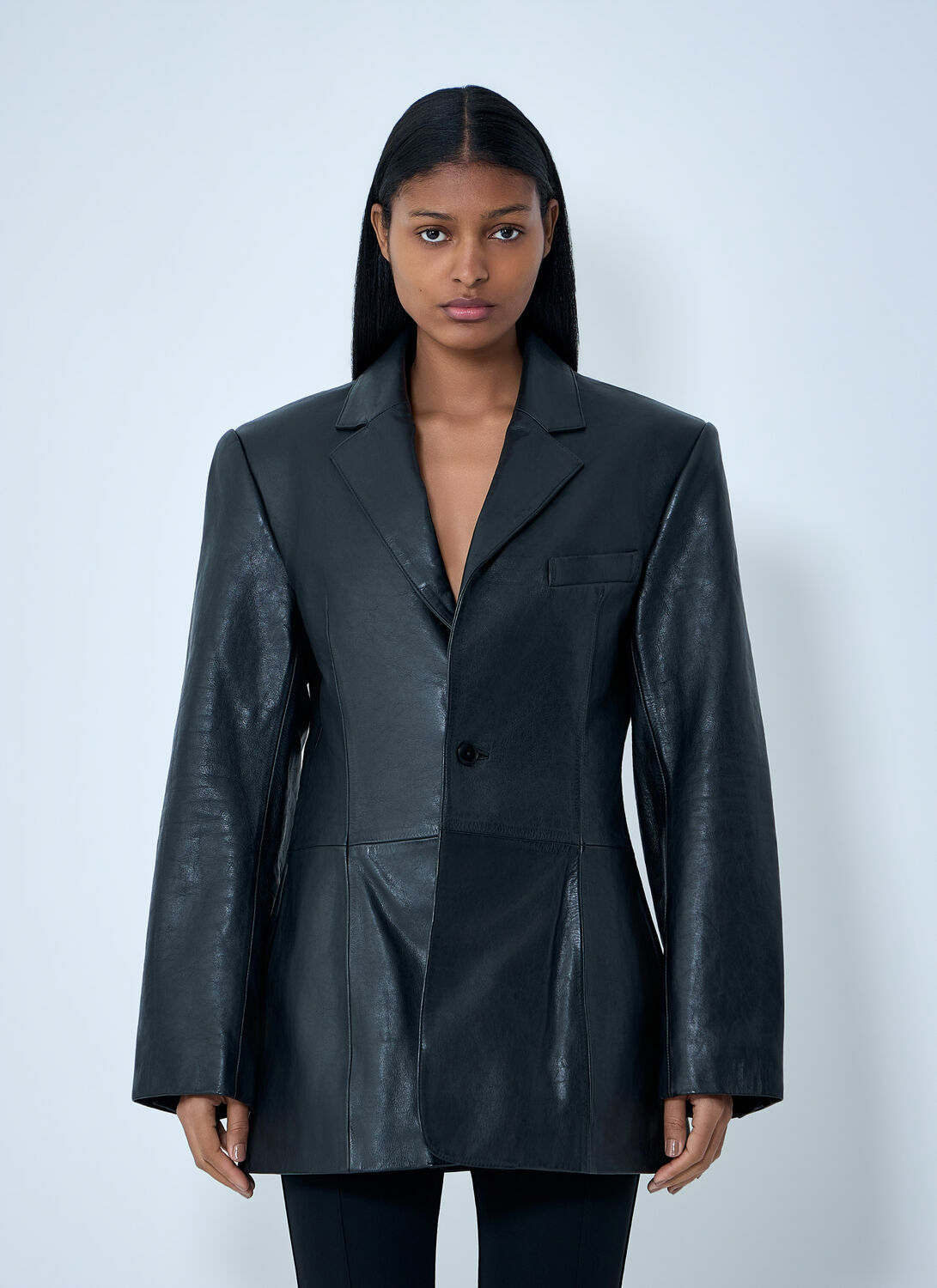 Alexander Wang Leather Single-Breasted Blazer
