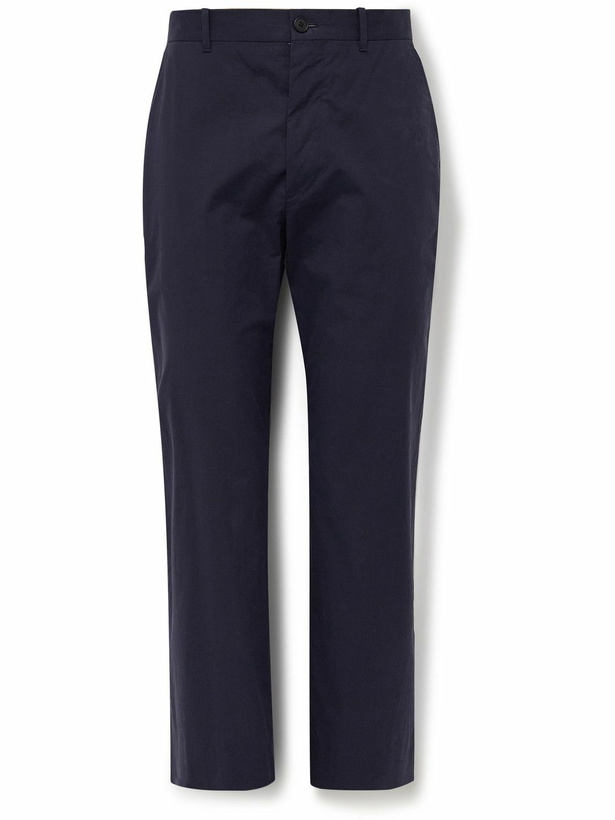 Photo: The Row - Lerio Straight-Leg Cotton-Poplin Suit Trousers - Blue