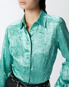 Pinko Crinkled Satin Shirt Mint Cream