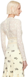 Yuhan Wang Off-White Ribbon Tied Lace Blouse