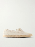 Brunello Cucinelli - Suede Boat Shoes - Neutrals