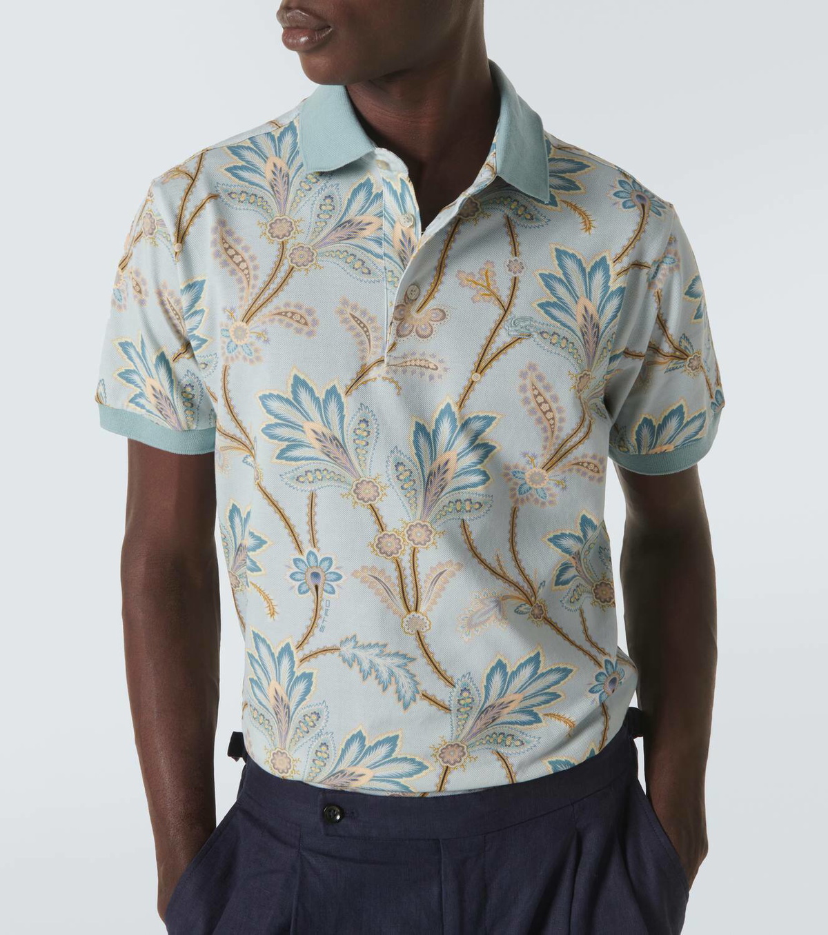 Etro Printed cotton piqué polo shirt Etro