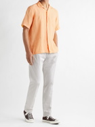Hartford - Palm Camp-Collar Slub Linen Shirt - Orange