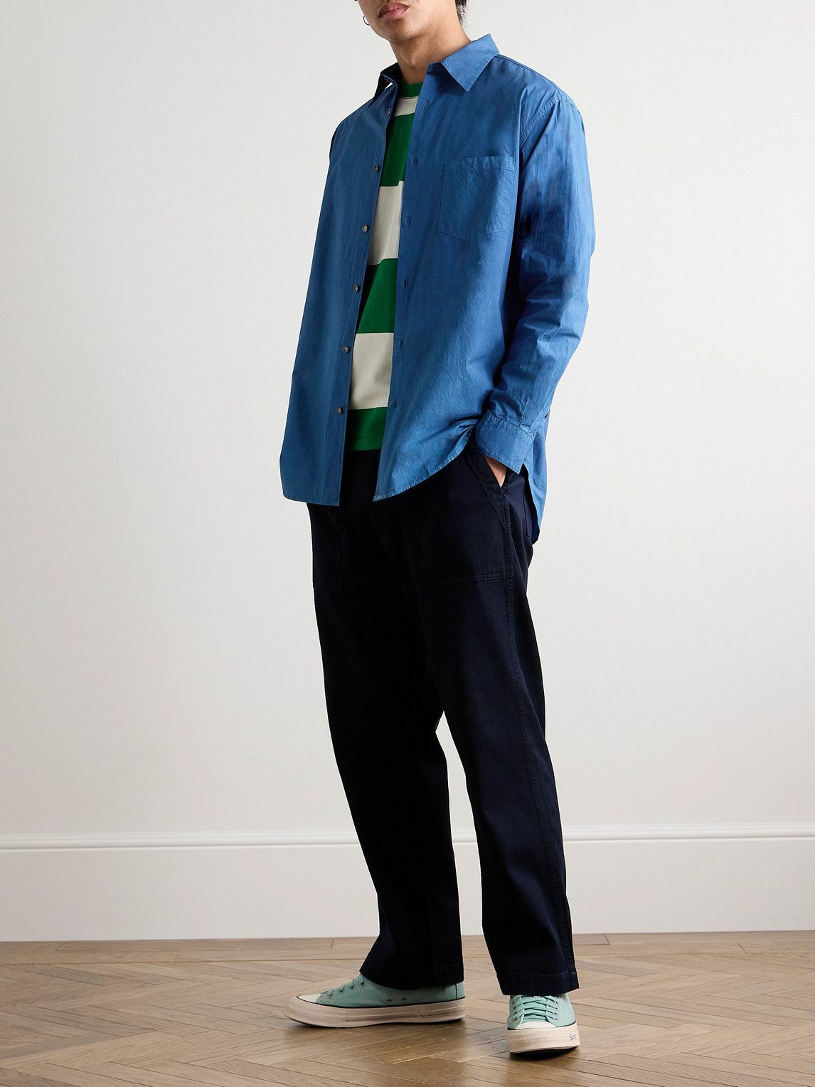 T.JAPAN chambray shirt ネイビー Blue Blue Japan - Cotton-Chambray Shirt - Blue Blue Blue Japan
