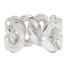 Pearls Before Swine Silver Sliced Link Ring