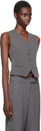 Valentino Gray Wool Gabardine Vest